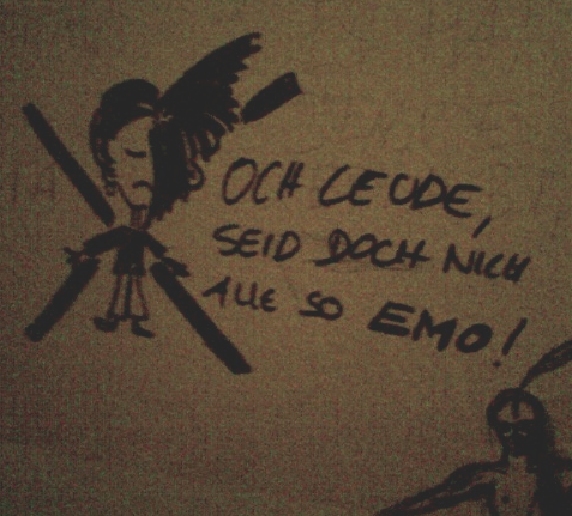 die leude depri emo verbot toilette klospruch 