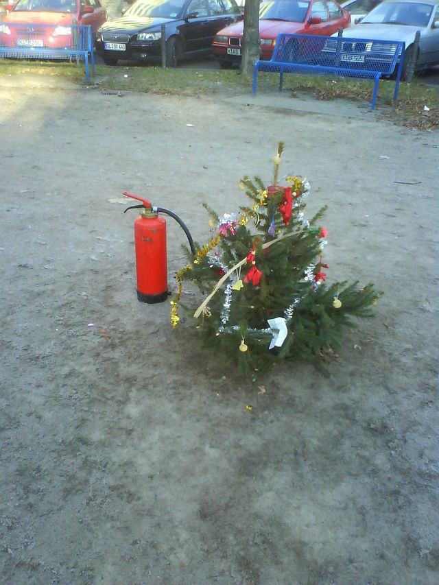 Wegen die Sicherheit... eierpl�tzchen k�ln weihnachten s�dstadt feuerl�scher weihnachtsbaum 