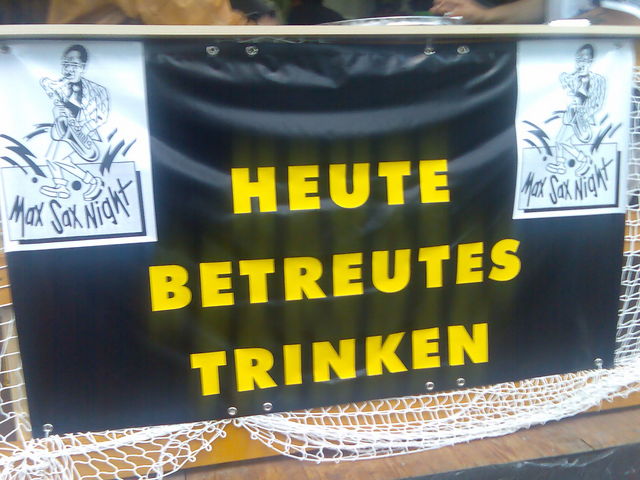 Wo kann ich mich anmelden? betreut plakat saufen trinken banner 