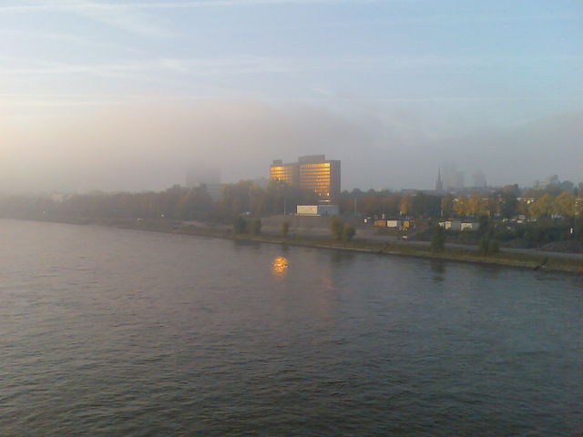 Rheinromatik kln nebel rhein sonnenaufgang 