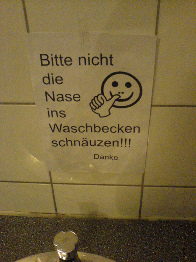 Nicht koksen... schn�uzen klo waschbecken nase schmeisig bergischgladbach 