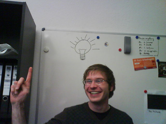 ...aber dann ging uns ein licht auf! idee l�sung patrick birne 