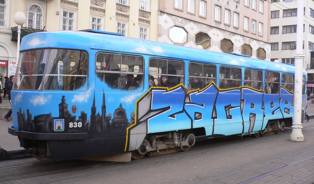 vorbildlich straenbahn bahn grafitti stadt tram zagreb 