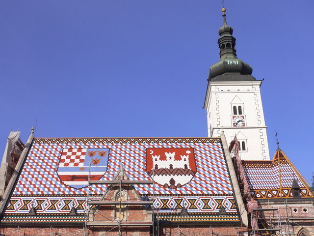 im groen stil gepixelt st._markus kirche pixel wappen dach zagreb 