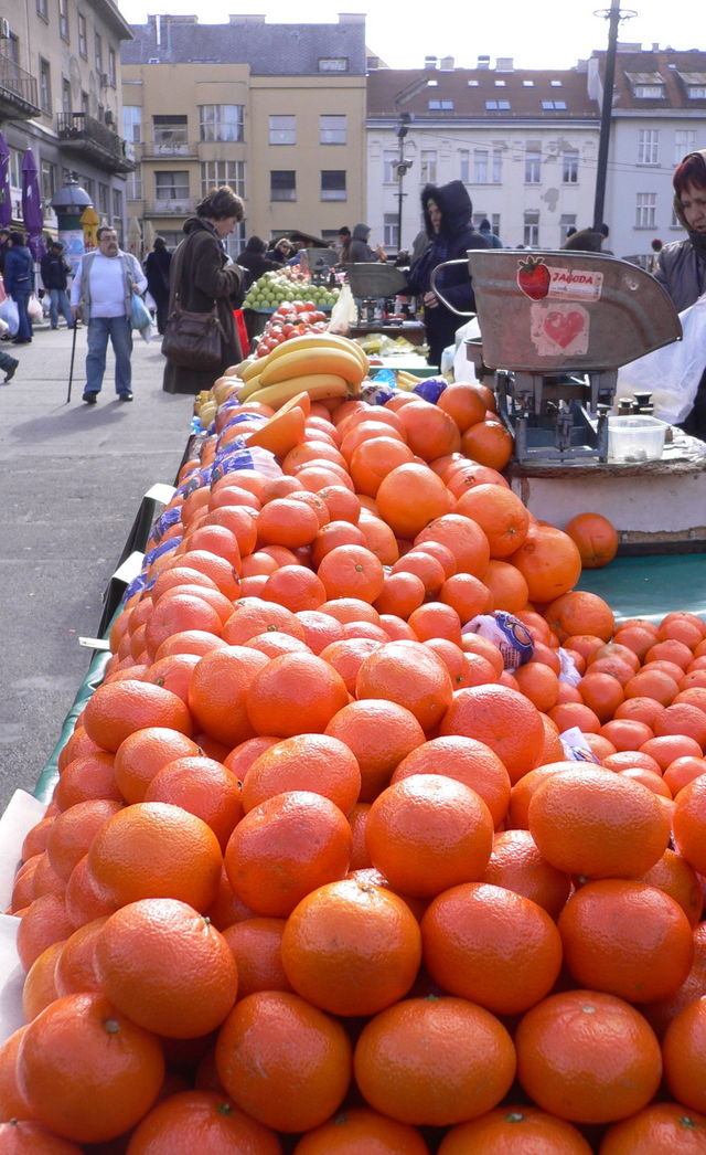 fruchtstand orangen frucht markt fr�chte obst stand zagreb 