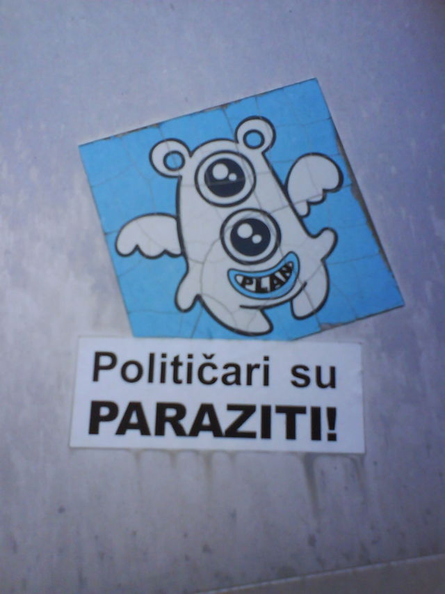 politiker sind parasiten parasiten sticker streetart politiker zagreb 
