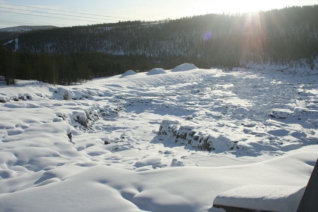 Zugefrorene Talsperre talsperre eis schweden gefroren nordkap2008 kiruna 