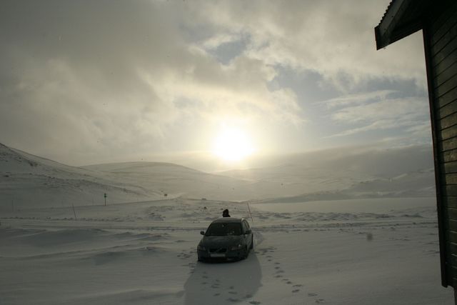 Volvo Werbung volvo auto schnee sonnenuntergang nordkap2008 