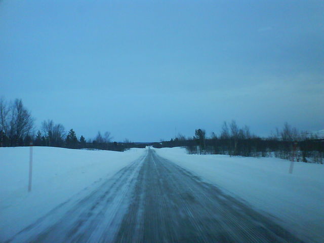 Strasse in's nichts... schnee strasse norwegen nordkap2008 