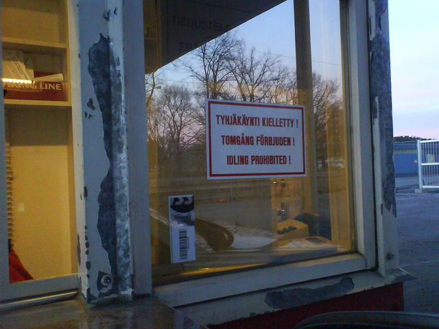 Idling prohibited! idling schild verbot f�hre nordkap2008 