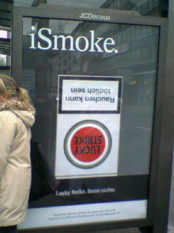 ich auch... plakat rauchen werbung zigaretten luckys ipod 