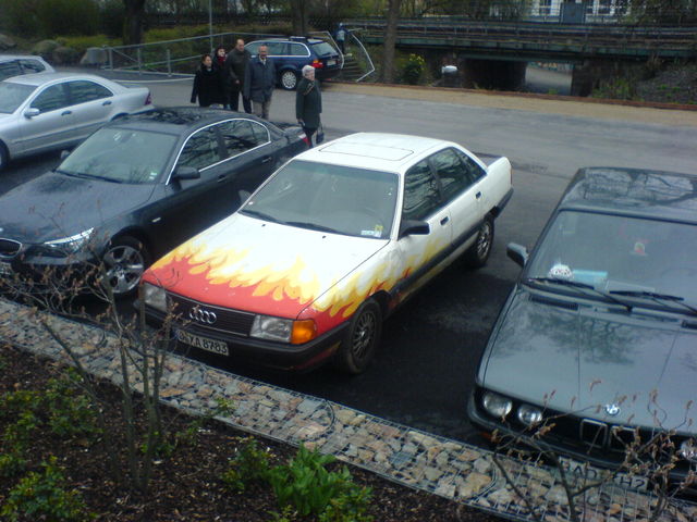 Flammenauto! flammen auto bingen rhein am 