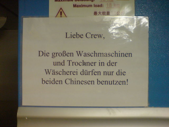 Kein Vorurteil wscher chinesen mia 