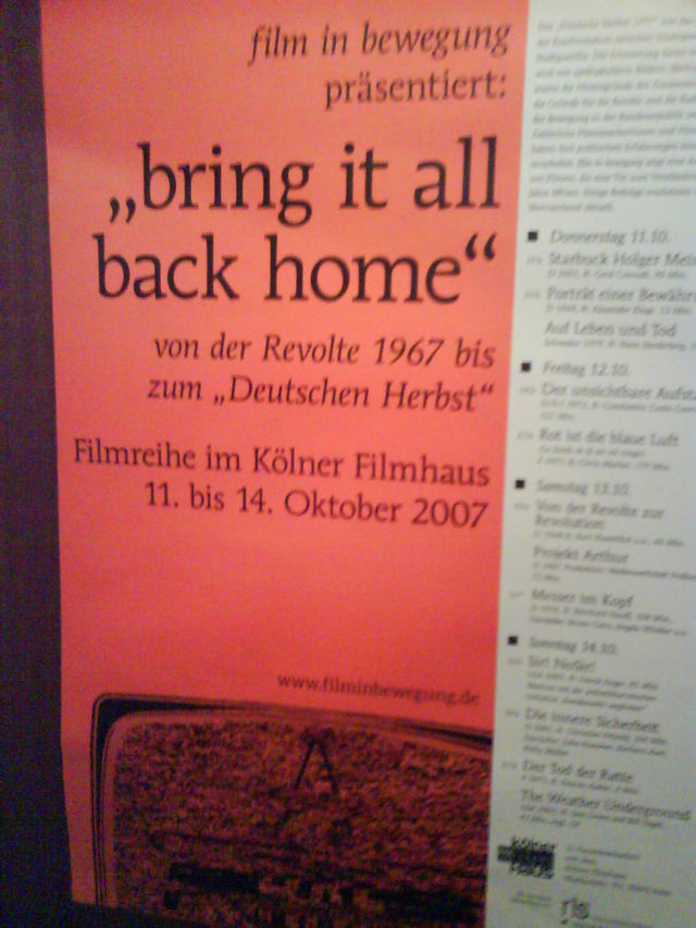 bring it all back home! deutscher_herbst home kln plakat raf filmhaus film 