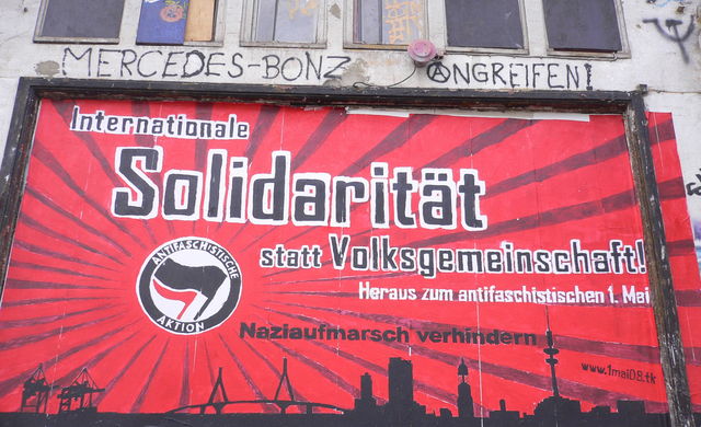 solidaritt gegen mercedes-bonz 1._mai solidaritt mercedes plakat antifa aufruf 