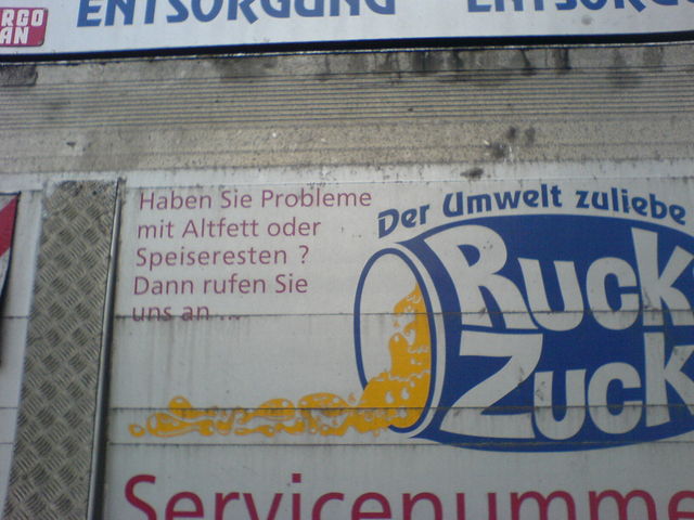 Rucki Zucki Dit ruckzuck speisereste fett altfett 