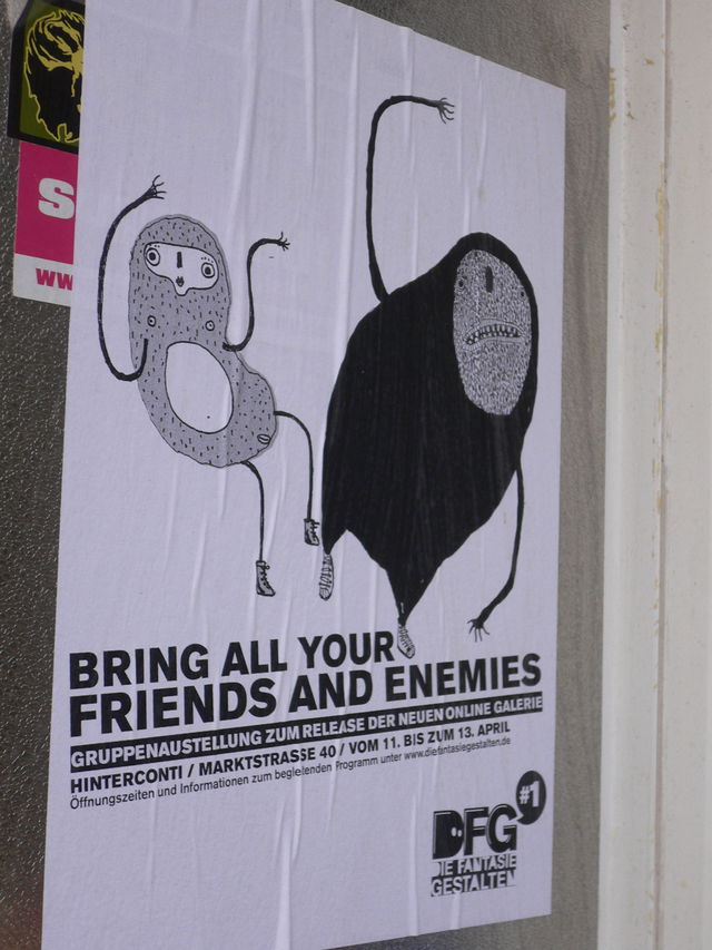 freund und feind am�ben feinde kartoffel plakat tanzen tiere freunde ausstellung hamburg wesen einladung 