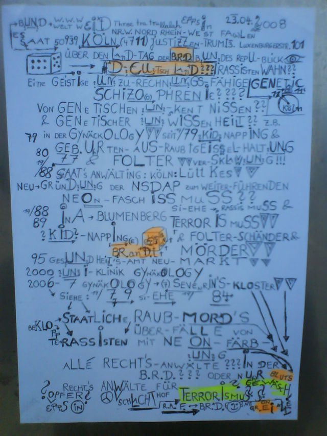 Die Weltformel internationale_weltverschw�rung gekrickel verschw�rungstheorie weltformel wirr chaos zettel paranoia 