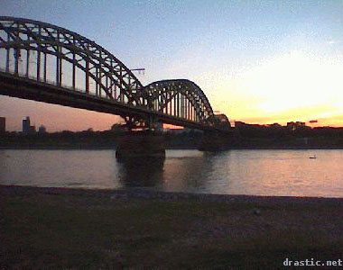 br�gge br�cke himmel rhein s�dbr�cke sonnenuntergang 