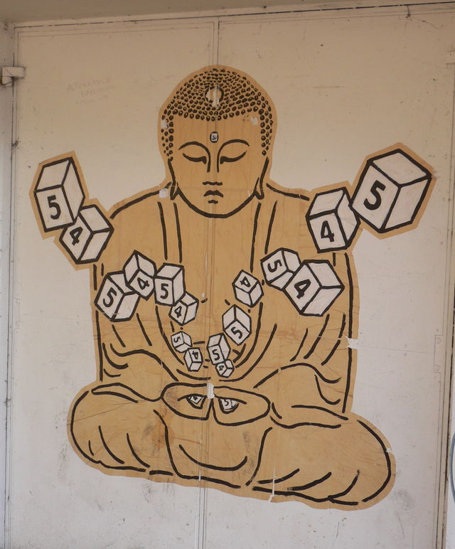 w�rfeln buddha streetart w�rfel altona 