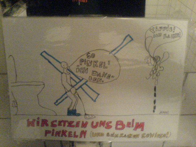 Pinkelanleitung offen setzen t�r kacken toilette bla pinkeln 