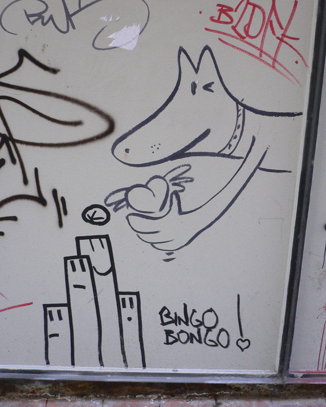 bingo bongo hund streetart herz altona 