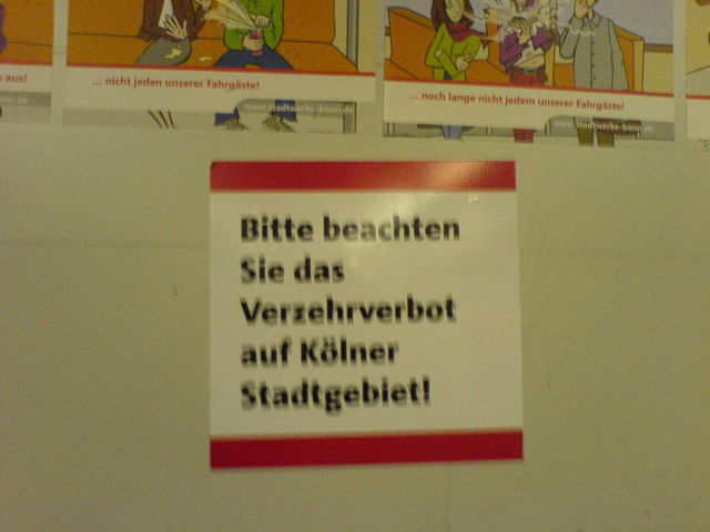 Bonner halten sich f�r was besseres bahn bonn essen k�ln schild hinweis 