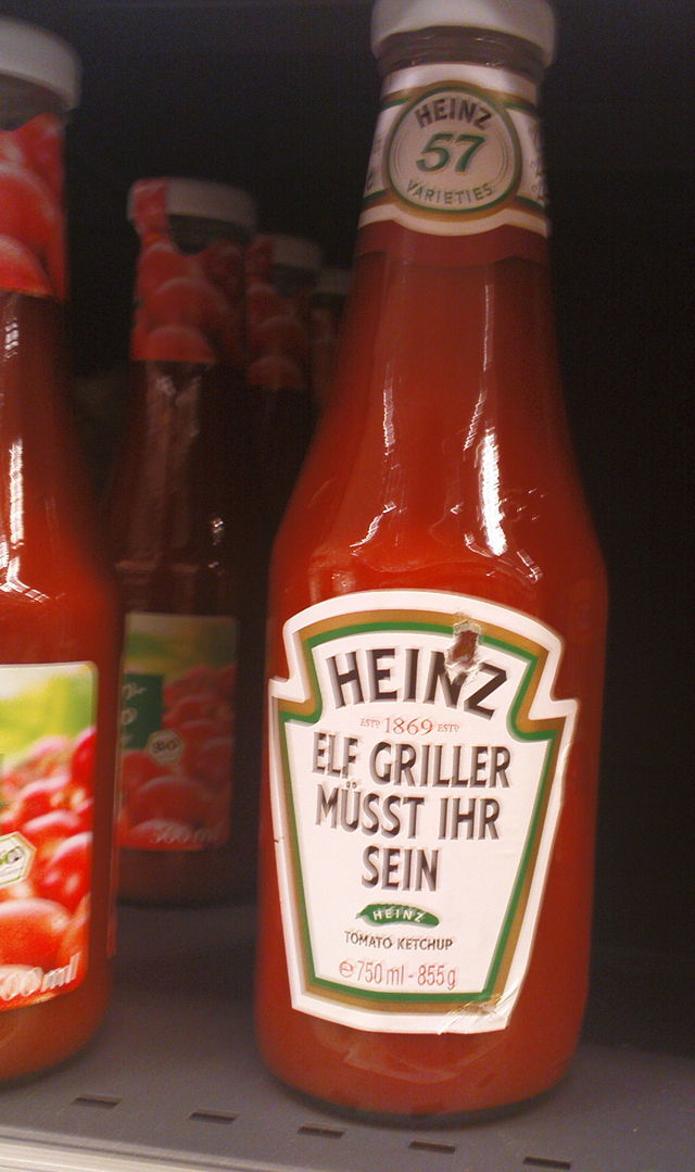 lf elf grillen heinz ketchup fuball flasche 