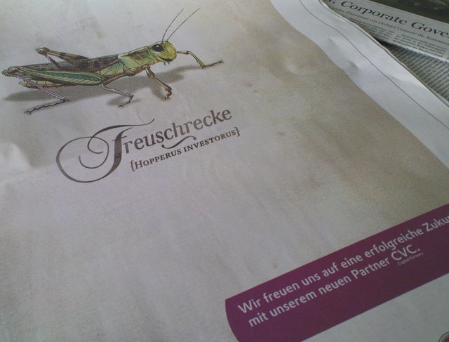 unternehmerwitze annonce heuschrecke wirtschaft �bernahme anzeige zeitung 