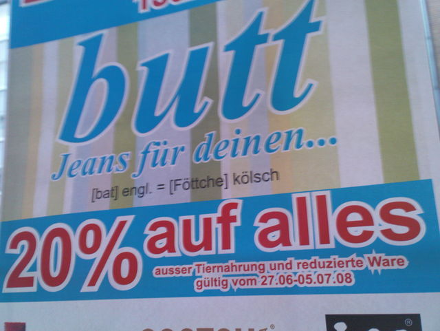 alles auer tiernahrung tiernahrung plakat werbung jeans rabatt 