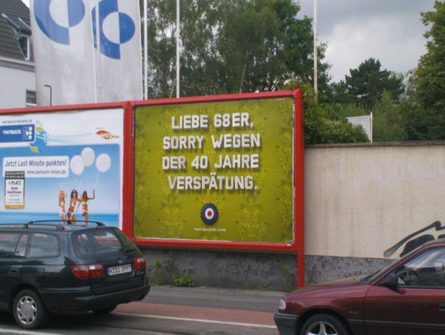 sorry, du, echt jetzt! 68er versp�tung plakat werbung bionade sorry 