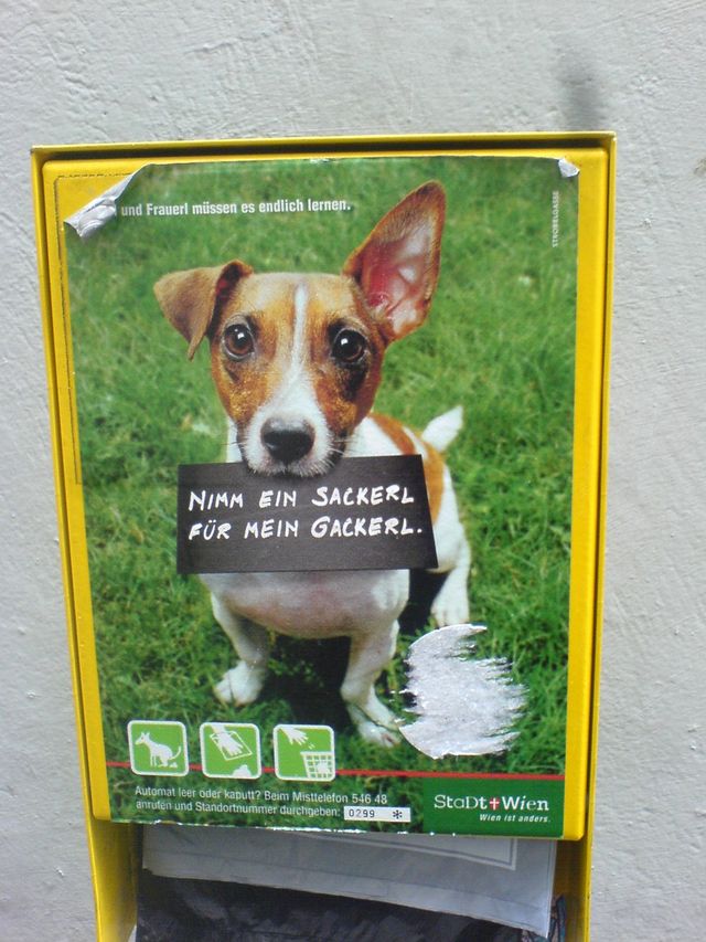 Sackerl fr Gackerl von Hunderl von Frauerl gackerl hund wien sauberkeit 2008 