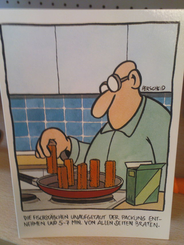 chris zu ehren fischst�bchen essen postkarte braten 