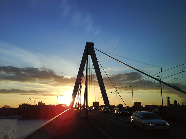 . himmel sonnenuntergang wolken severinsbrcke 