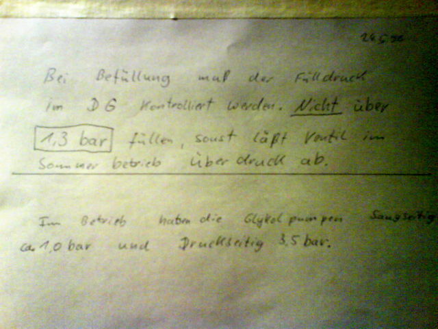 Saugbef�llung dr�cken glykolpumpe saugen zettel 