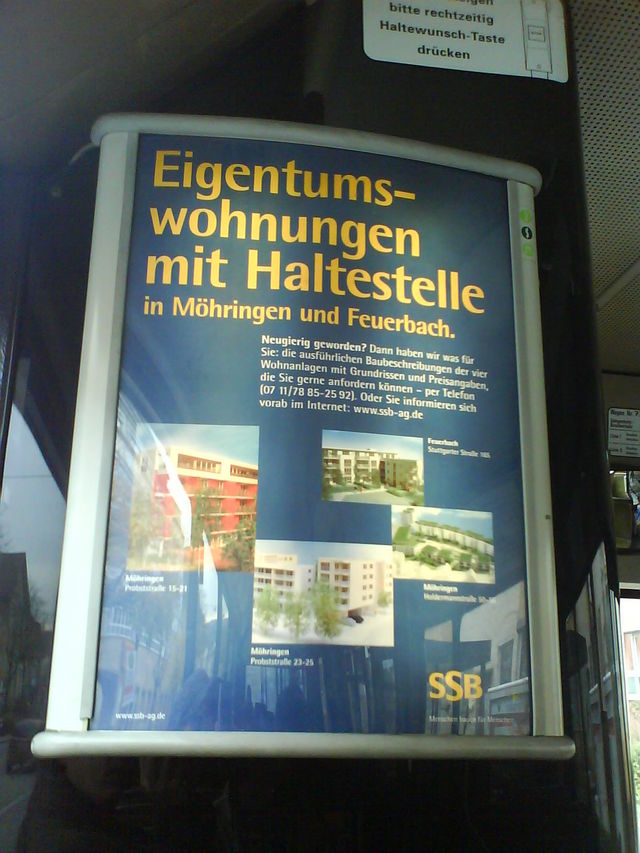 Eigentumswohnungne mit Haltestelle eigentum werbung haltestelle stuttgart wohnung 