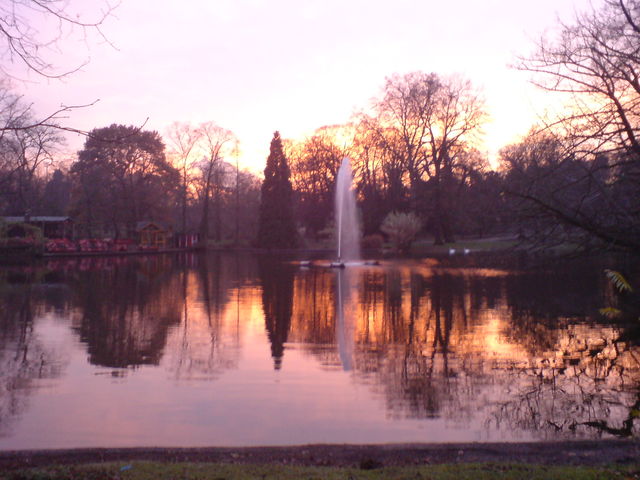 Sdstadtromantik winterabend see sonnenuntergang volksgarten kitsch romantik abendrot 