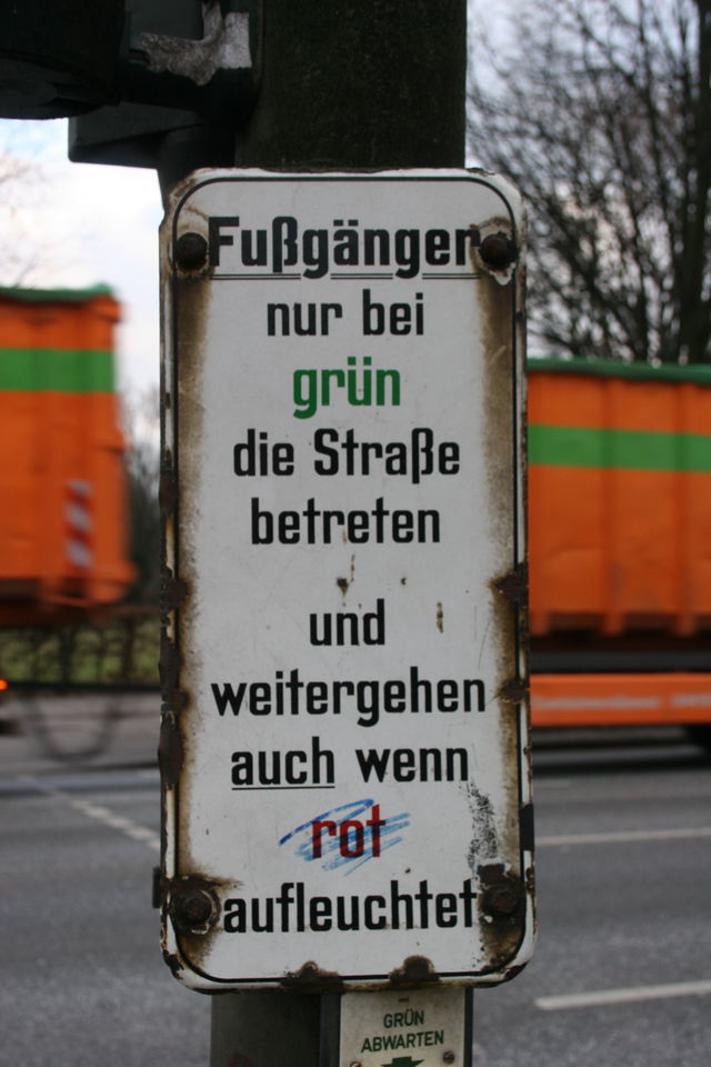 anleitung gr�n rot schild ampel hamburg 