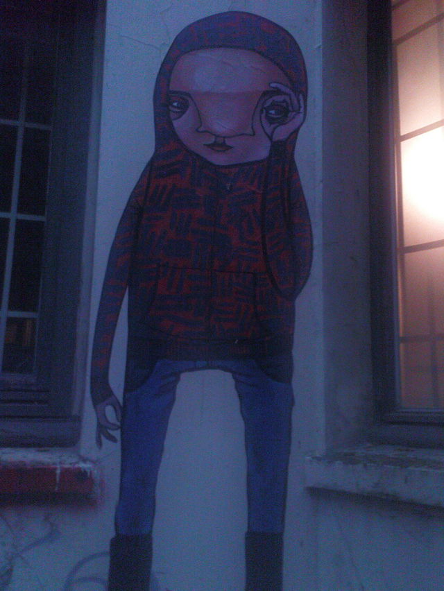 kapuze lebensgro� streetart 