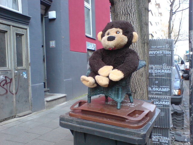 Affenmann affe m�lltonne pl�sch 