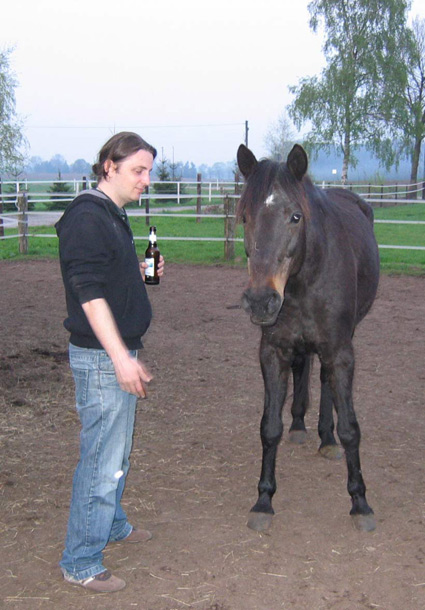 Annherungsversuch zui Ostern bier pferd horst 