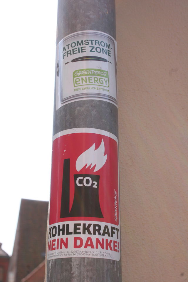 ja was denn nun? atomstrom kohle sticker atom greenpeace 