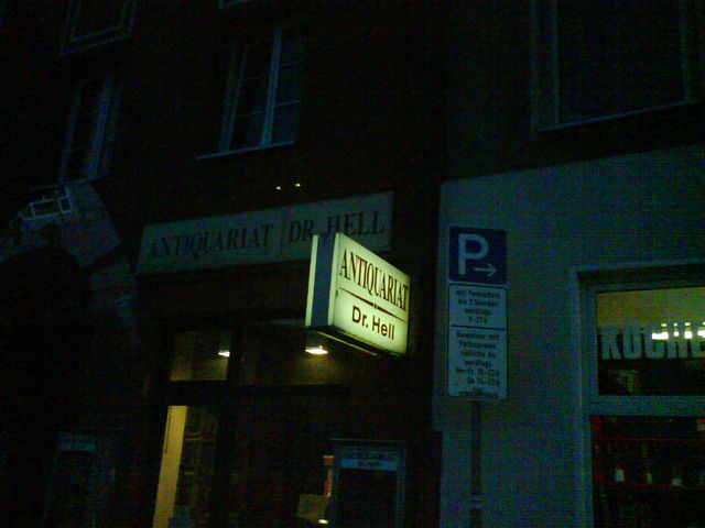 dr. hell antiquariat hell name schild m�nchen 