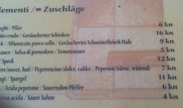 w�tend! scharf w�tend zuschl�ge fehler pizza kroatien speisekarte �bersetzung 