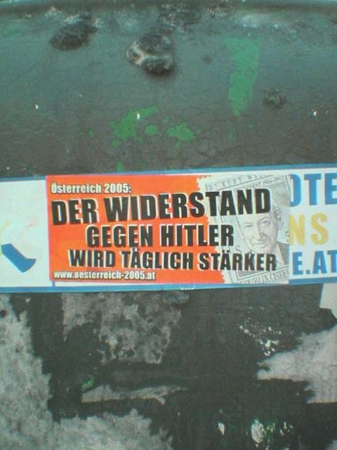 Wien im Jahre 2005 kommunikationsguerilla stickerart 