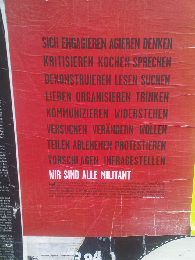 sind wir nicht alle ein bisschen militant? militant alle plakate 