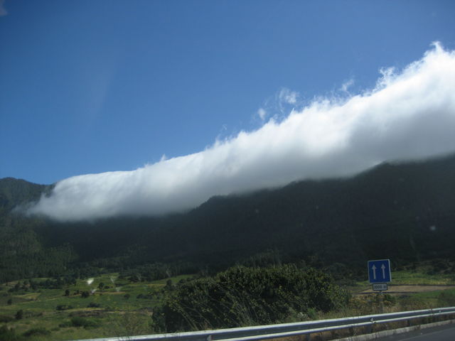 wolken welle kommt nher wolken berge la palma 