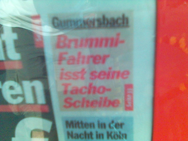 SKANDAL!! express gummersbach tachoscheibe 