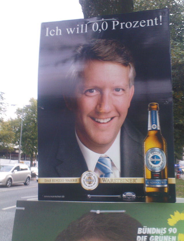 null alkoholfrei wahrsteiner bier plakat wahlwerbung 