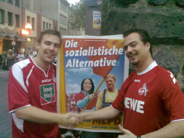 Die sozialistische Alternative mlpd wahlkampf fc philipp pnzli trikot 